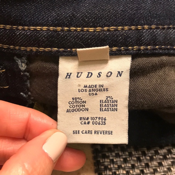 Made in the USA Hudson bootleg jeans. Dark wash - Picture 5 of 6
